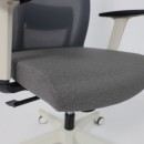 Кресло поворотное ARCUS, серая сетка+ткань/белый полиамид, коллекция AKSPRIME